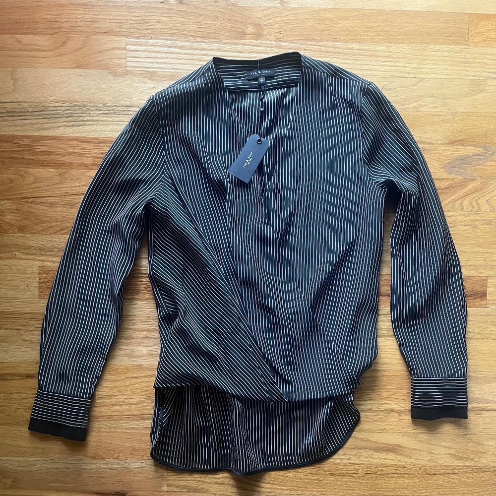 Rag and Bone stripe silk Top